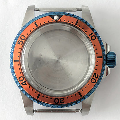 39.5mm Blue Retro Stainless Steel Watch Case+Acrylic Mirror for NH35/NH36