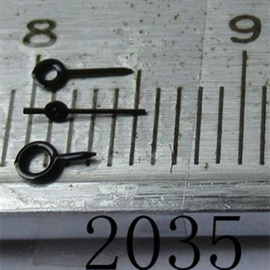 Black polished 4.5mm needle watch hand for Miyota 2035 series, sleek accessory detail.