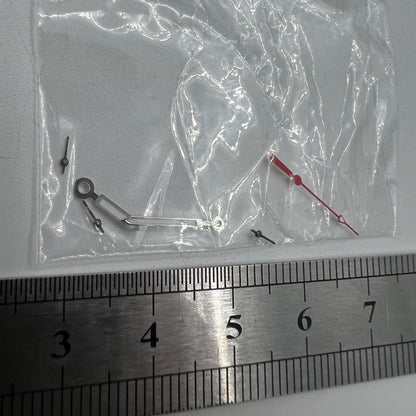 12mm Red Second Hand Silver Trim Watch Hands for Miyota OS10 OS20 OS60 OS80