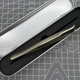 High Quality Stainless Steel Tweezers Golden Curved Elbow Forceps