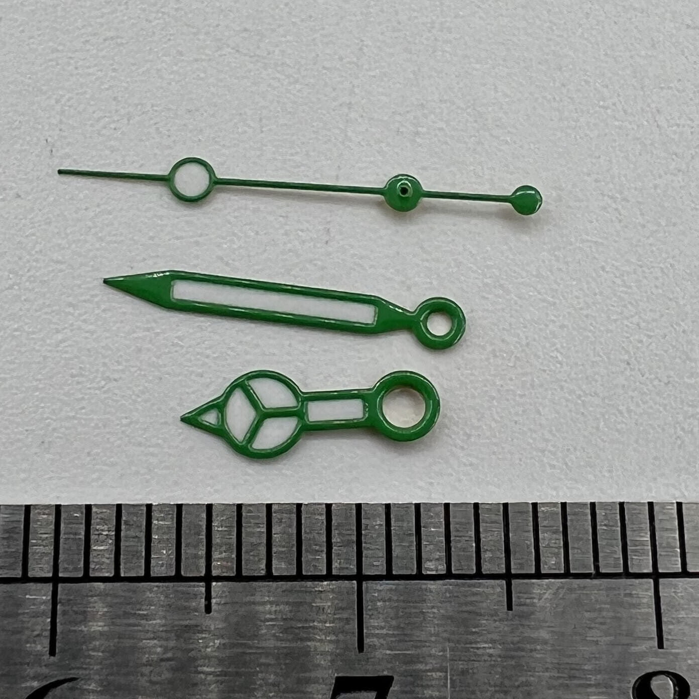 Green luminous watch hands set for NH35 NH36 movement, including second hand,.