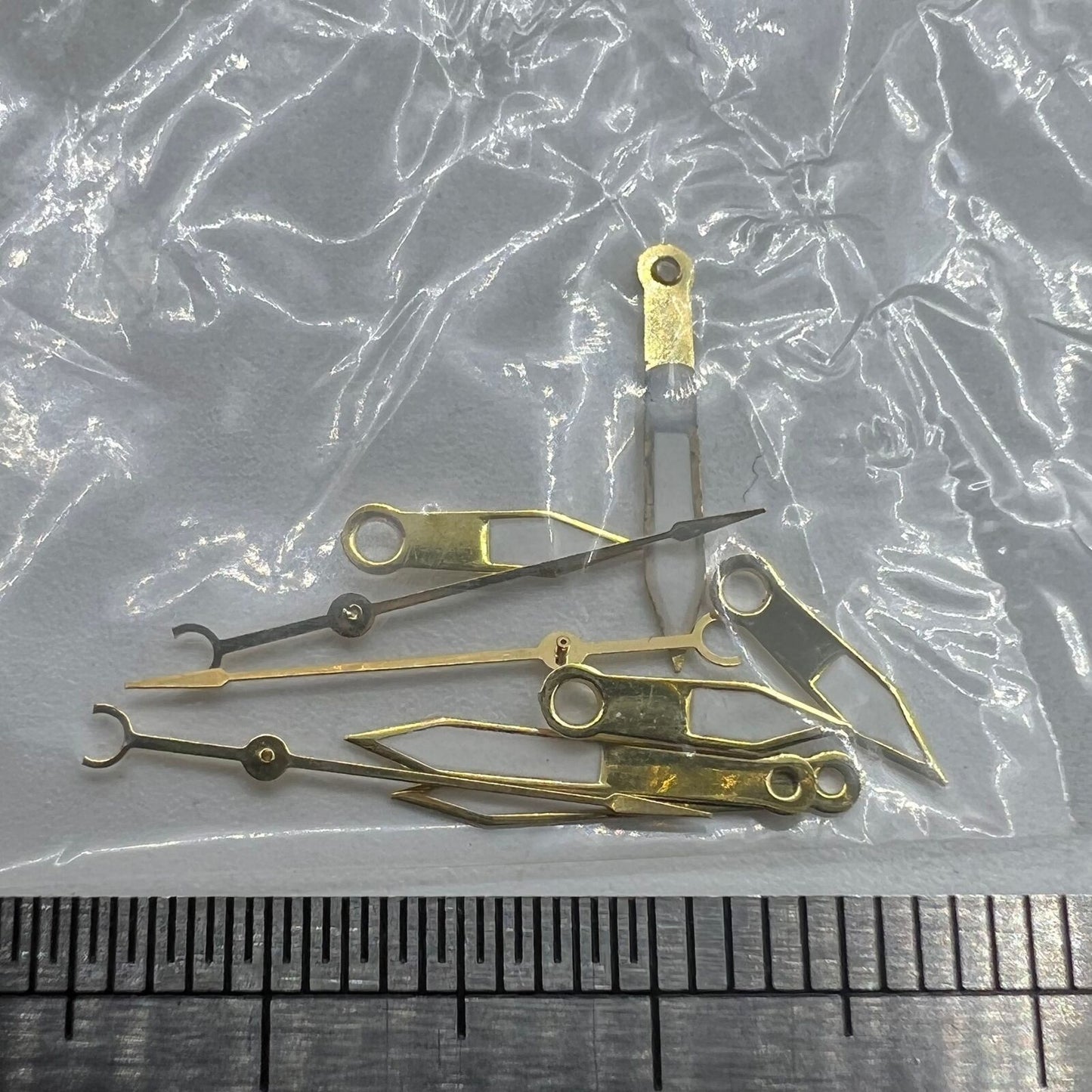 12mm golden trim watch hands with green lume for Hattori Epson PC32 quartz movement