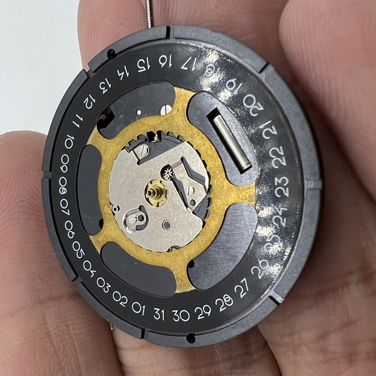 ISA watchmakers black dial quartz movement replacement, model 2334/1035, precise and durable watch accessory for repair