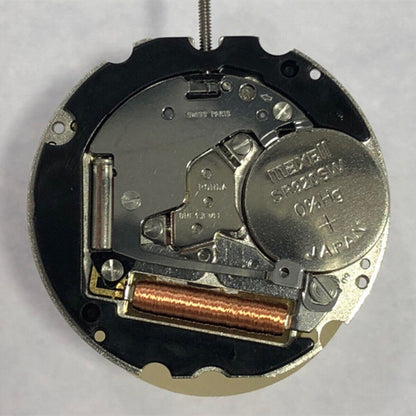 Swiss Ronda 705 quartz watch part showing 3 hands and single calendar date at 3 o'clock for precision timekeeping.