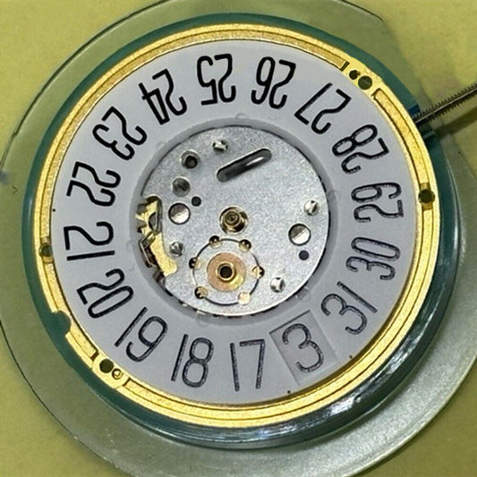 Swiss Made ETA F06.161 V8 Quartz watch movement with single calendar and big date display at 6 o'clock, precise timing.