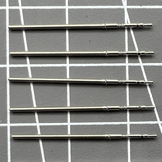 Set of 5 replacement winding stems for PE90 movement watches, durable and precise watch accessory.