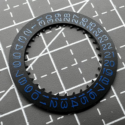 Disque de date noir à police bleue pour mouvement NH36 NH35 D3 Position de la couronne 3.8 