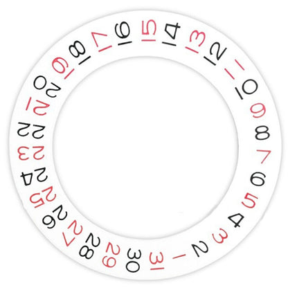 Red odd number date wheel overlay for ETA2824 2836 watch movement on white background, precision fit.