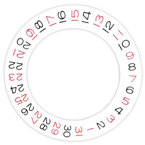 White Background Red Odd Number Date Wheel Overlay for ETA2824 2836 Movement