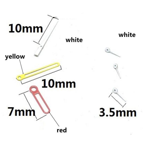 Hollow Red+Yellow+White Painted Watch Hands for Epson VD53 VD54 VD57 Movement