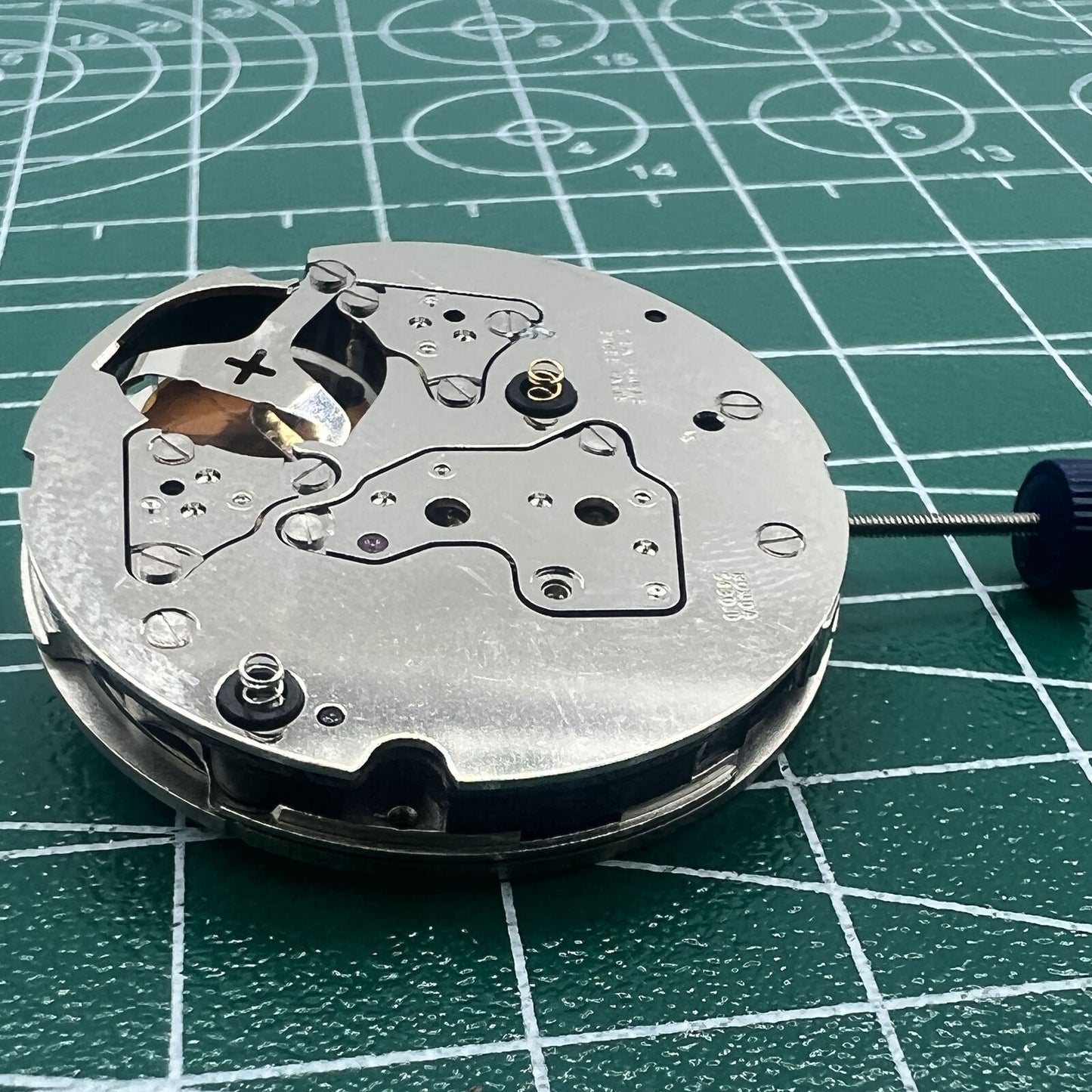 Swiss Ronda 5130D quartz watch movement showcasing precision Swiss components for accurate timekeeping.