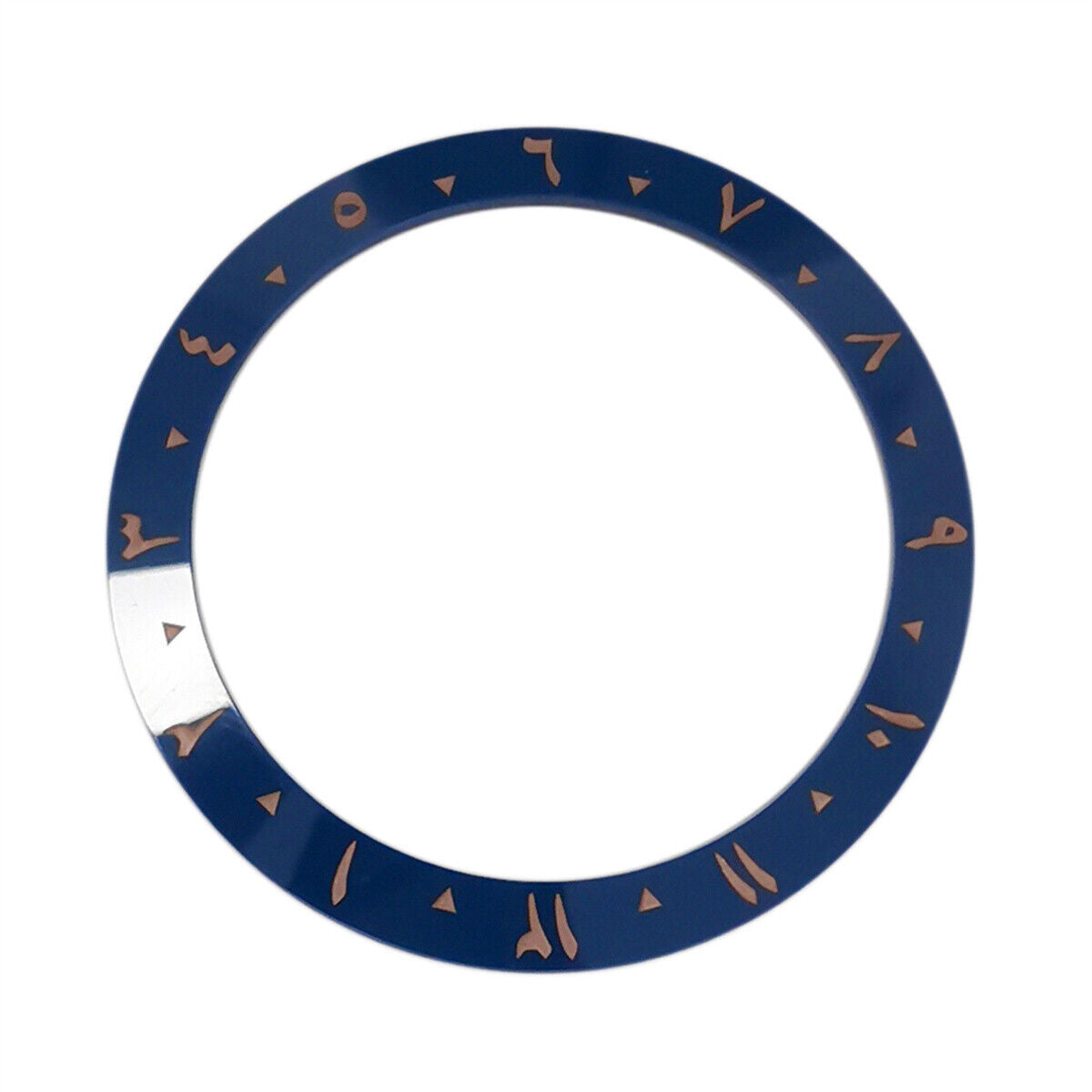 Ceramic 38mm inclined bezel with Arabic numerals 1-12 for 40mm SUB watch case.