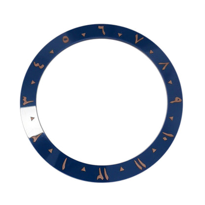 Ceramic 38mm inclined bezel with Arabic numerals 1-12 for 40mm SUB watch case.