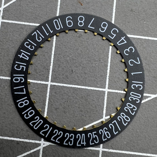 Date générique à 6 heures, disque de date noir, roue de date pour mouvement <tc>ETA</tc>2824-2