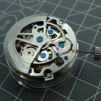 SL1911 Silver hollow balance wheel showcasing automatic mechanical movement in watch accessory.