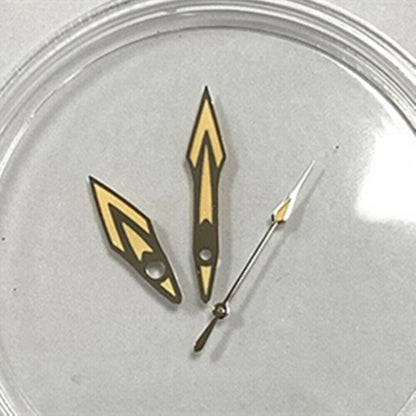 Silver-trimmed 14.5mm orange watch hands for NH35 NH36 movement, vibrant and precise accessory