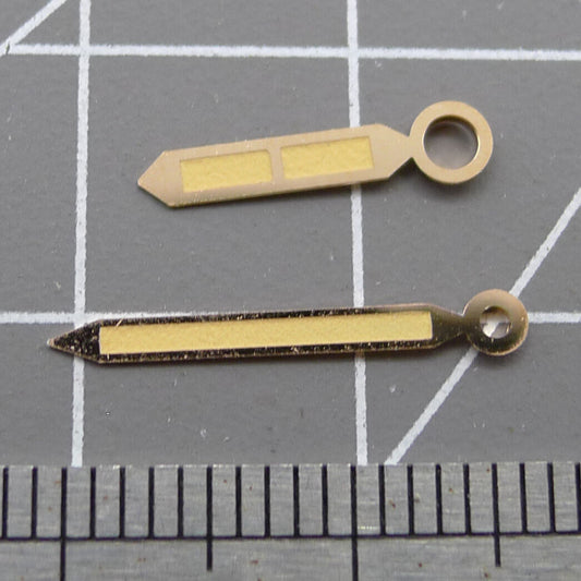 Green lume rose gold watch hands for ST3600/ST3620 ETA6497/6498 movement with precise finishing.