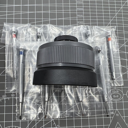 Bergeon 5970 Swiss Made rotating tool with 9 precision screwdrivers for detailed watch repairs.