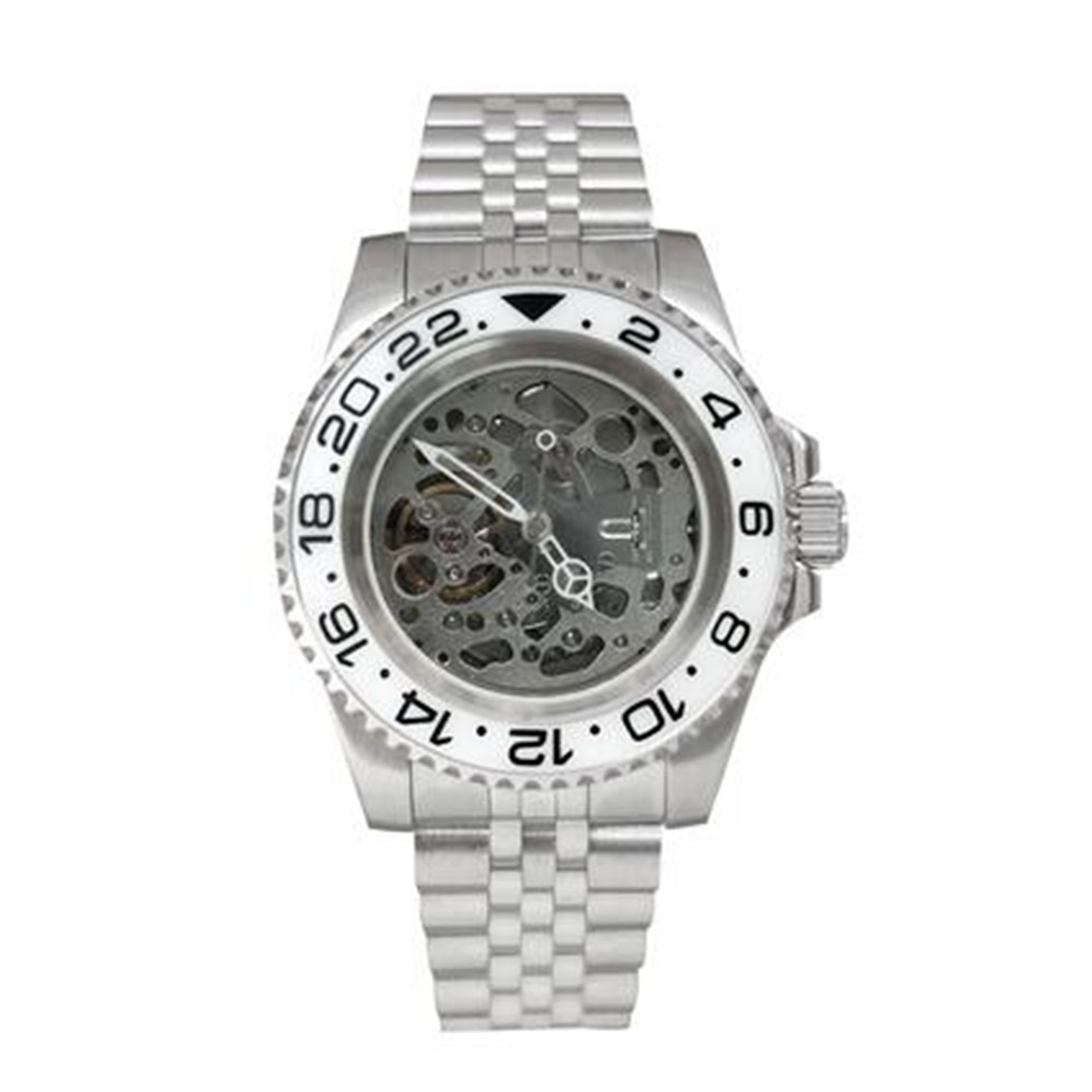 NH70 40mm Stainless Steel Watch Case Sapphire Glass Hollow Dial Luminous Hands