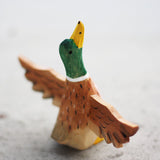 New Cute Handmade Flying Mallard Wooden Figurine Sculpture Decorative Artwork