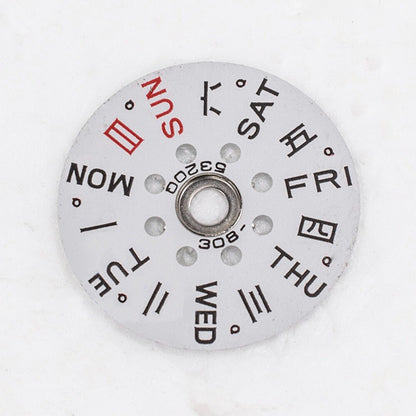 White Background Week Disk Wheel Date Wheel for Miyota 6T51 6651 Movement#4523
