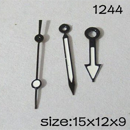 Uhrzeiger, schwarz, 15 mm/12 mm/9 mm Länge, für Miyota 2035 Uhrwerk Nr. 1244 