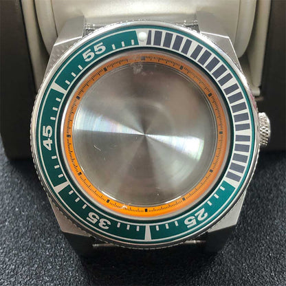 MH35/NH36 stainless steel watch case with 43mm sapphire glass, 10ATM waterproof, ideal for durable watch accessories.