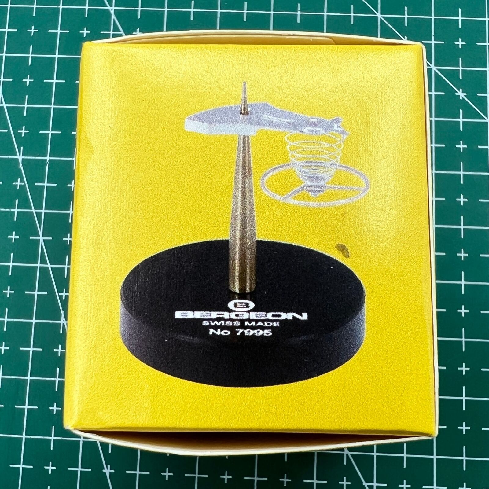 Swiss Bergeon 7995 balance cock holding tool, durable precision watch repair accessory for stable movement work.