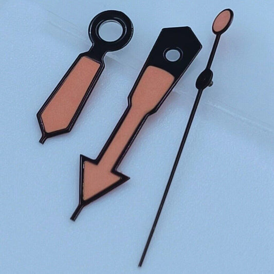Aiguilles de montre 12,5 mm avec garniture noire et peinture orange verte luminescente pour NH35 NH36 7S26 7S36