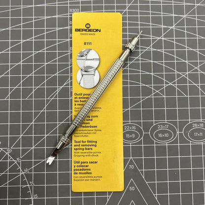 Swiss Bergeon 8111 tool for precise fitting and removing watch spring bars in accessories.