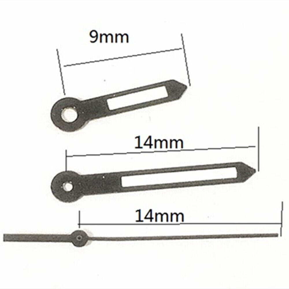 Aiguilles de montre noires pour mouvement à quartz Hattori Epson TMI VJ42 P1-H2-3 