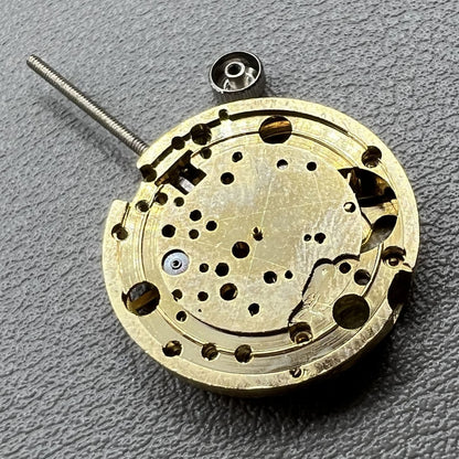 Set of 2 golden hollow 17.2mm mechanical cufflink parts for watchmaking accessories.