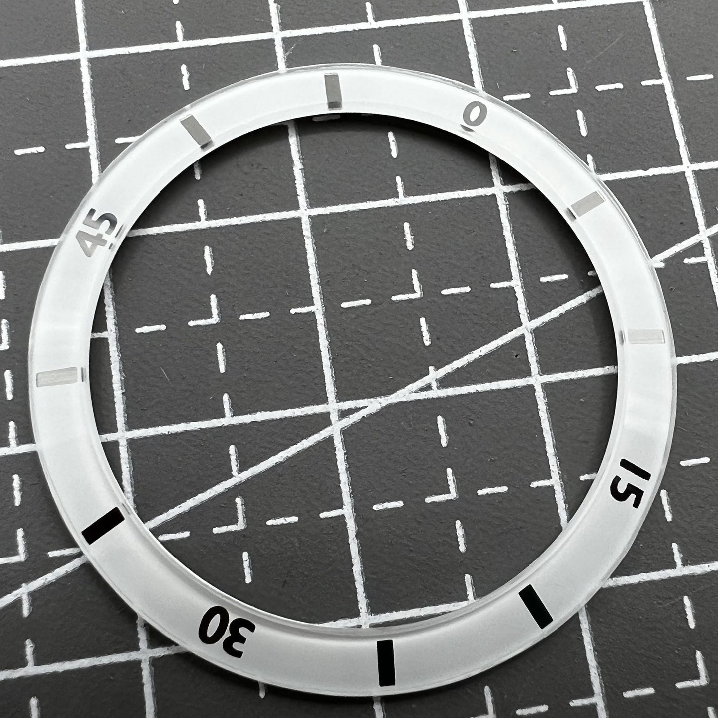 2 Stück weiße 31mm Keramik Lünette mit Zahlen für Herren Damen Uhren