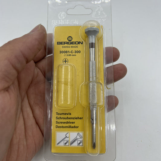 Bergeon 30081-C-300 Phillips �3.00mm ergonomic screwdriver for precise watch accessory repairs