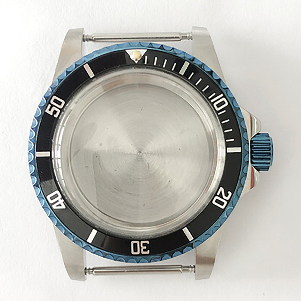 39.5mm Blue Retro Stainless Steel Watch Case+Acrylic Mirror for NH35/NH36