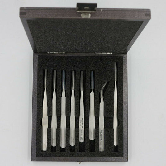 Bergeon 7028 Pinzettenset mit 8 Pinzetten aus Superlegierung (Ni-Cr-Mo)