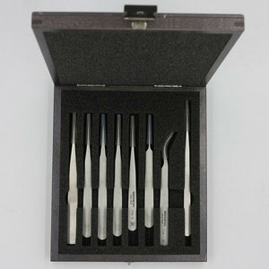 Bergeon 7028 Tweezer Set Of 8 Superalloy Tweezers (Ni-Cr-Mo)