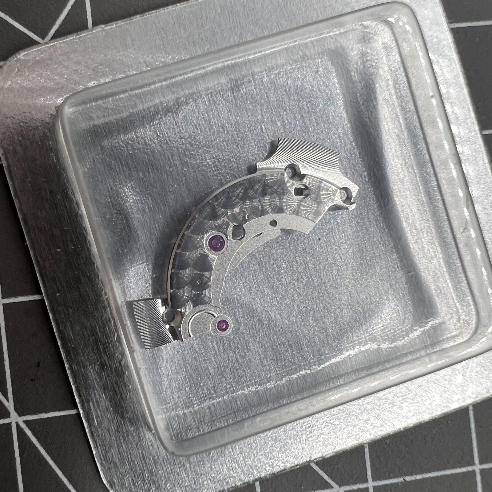 Silver upper bridge splint for precise ETA2892A2 watch movement repair accessory.