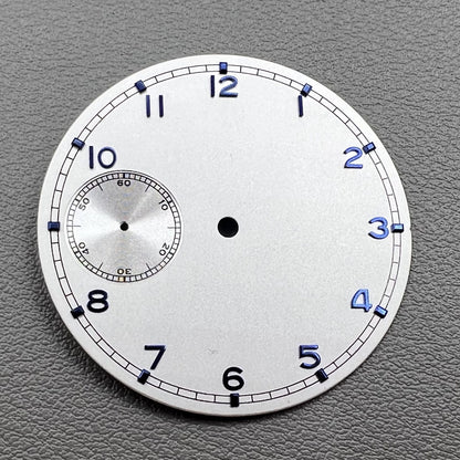 Wei�e 37mm Fliegeruhr Zifferblatt mit klarer Markierung, kompatibel mit ETA 6497 Uhrwerk, BP08 Modell