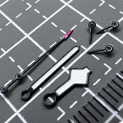 2 Sets/Packung Modifiziertes Set mit schwarzem Rand und grün leuchtenden 6 Zeigern für VK63-Uhrwerk 