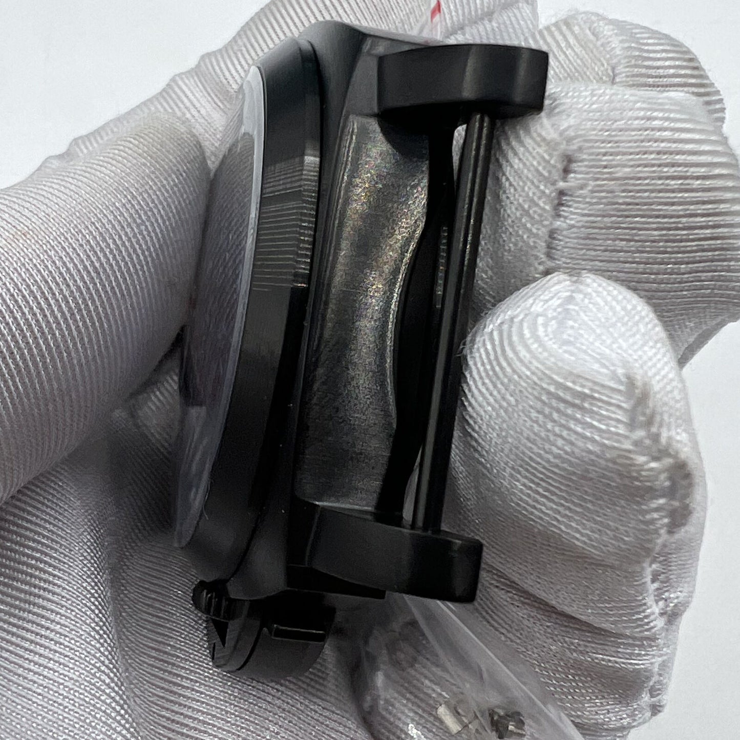 44mm black sapphire glass watch case by 316L steel, fits Seagull ST3600/ST3621 & ETA6497/6498 movements, durable design.