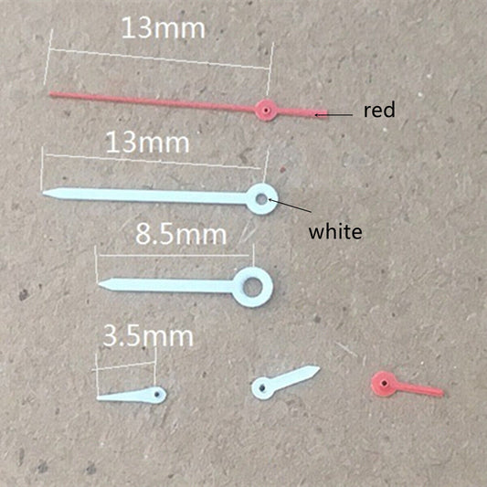White 13mm pointed red second hand watch hand for Miyota OS10 OS20 OS60 OS80 models by White Pointed.