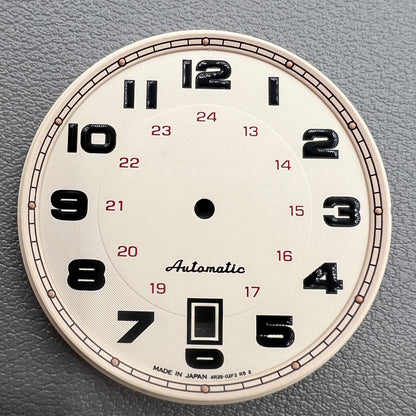 Vintage Zifferblatt Hellbraun 36mm, modifiziert f�r NH35 Uhrwerk, klassisches Design ohne Leuchtmasse von