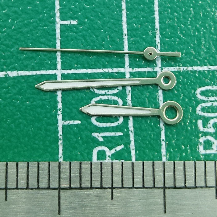 Silver trim 13mm watch hands, compatible with Miyota 2315, 2035, 2036, 2115, 2305 for precise timekeeping.