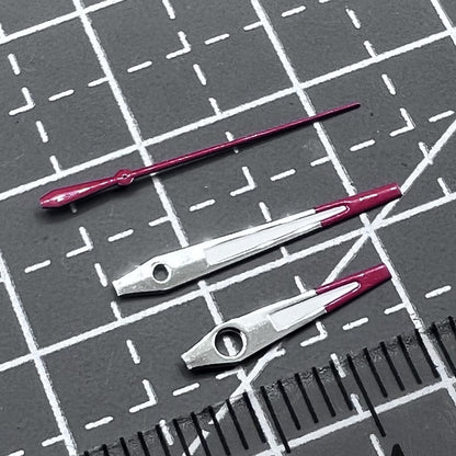 2 Sets Pack Rote Silberne Lünette Grüne Leuchtzeiger für NH35 NH36 4R 7S Uhrwerk