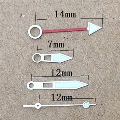 Aiguilles de montre creuses à 4 aiguilles lumineuses vertes avec garniture argentée pour mouvement Miyota 8205