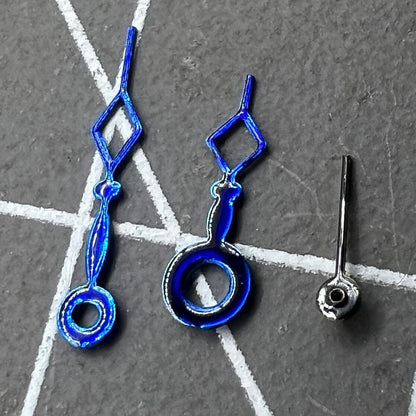2er Set Blaue Diamant Aussparung Zeiger für Miyota 1L45 Quarzwerk