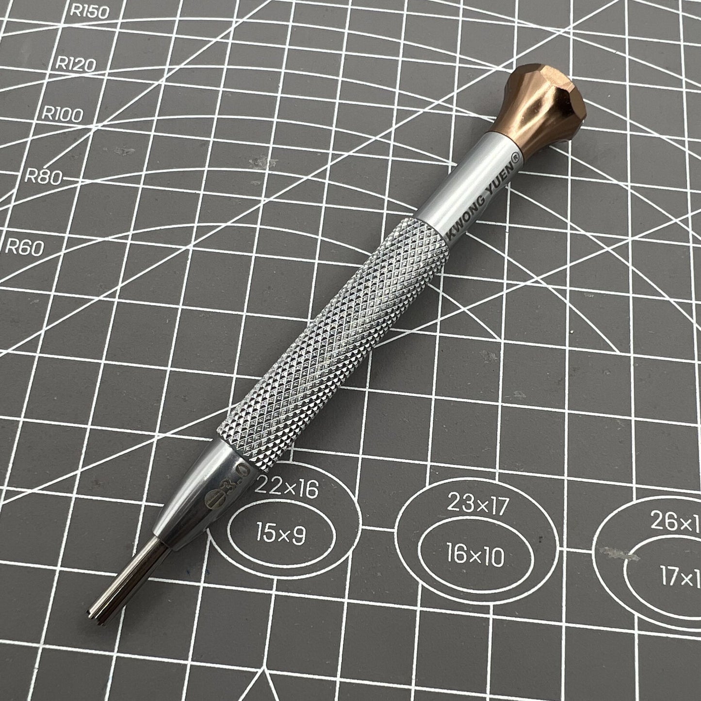 Oscillating weight rotor screwdriver tool for Omega 8800 movement repair and adjustment.