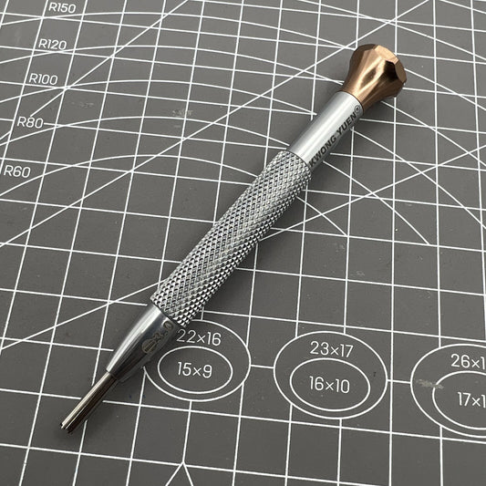 Oscillating weight rotor screwdriver tool for Omega 8800 movement repair and adjustment.
