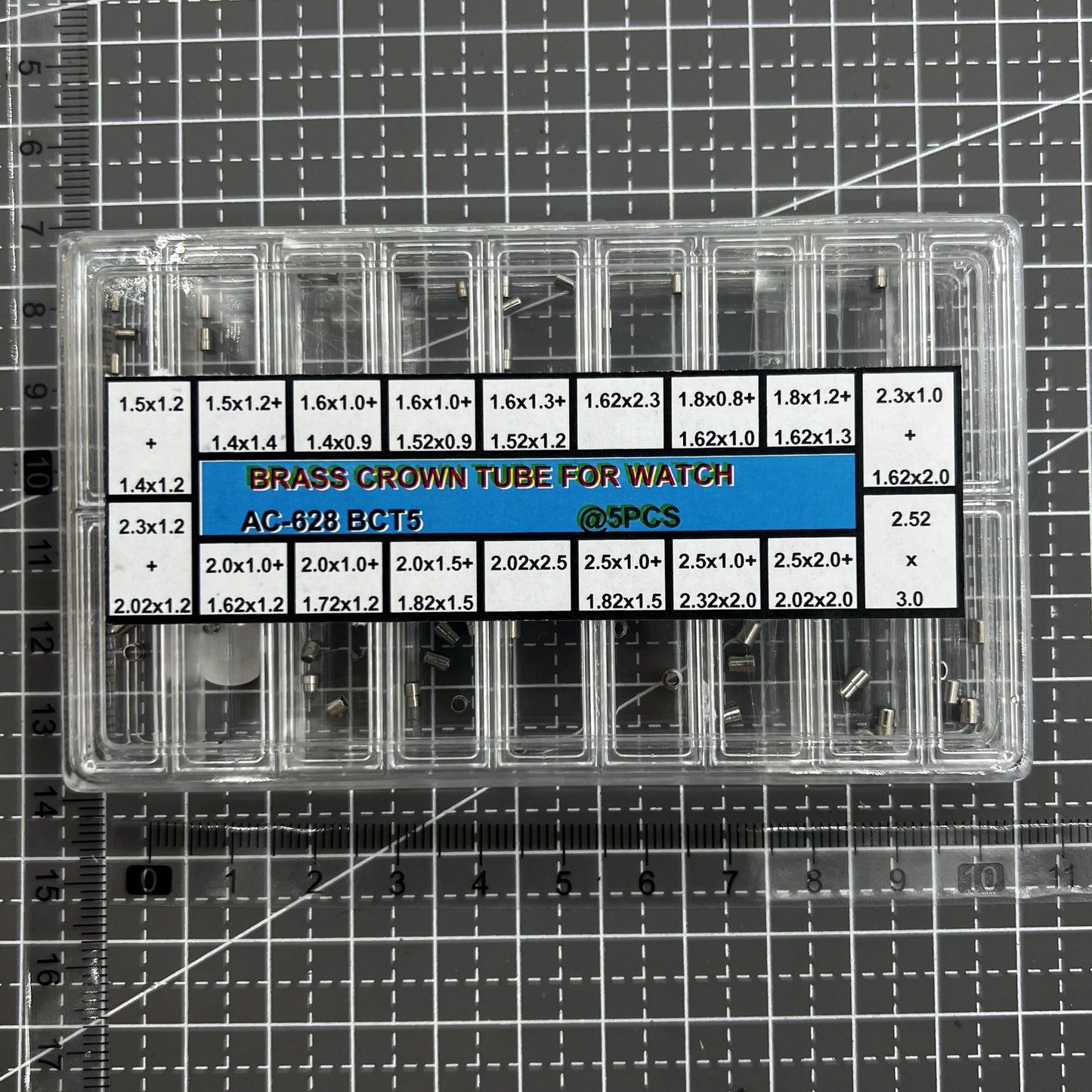 90er Set Uhrenkrone Rohr Messing 18 Größen Formen 1 oder 2 Stufen 628BCT